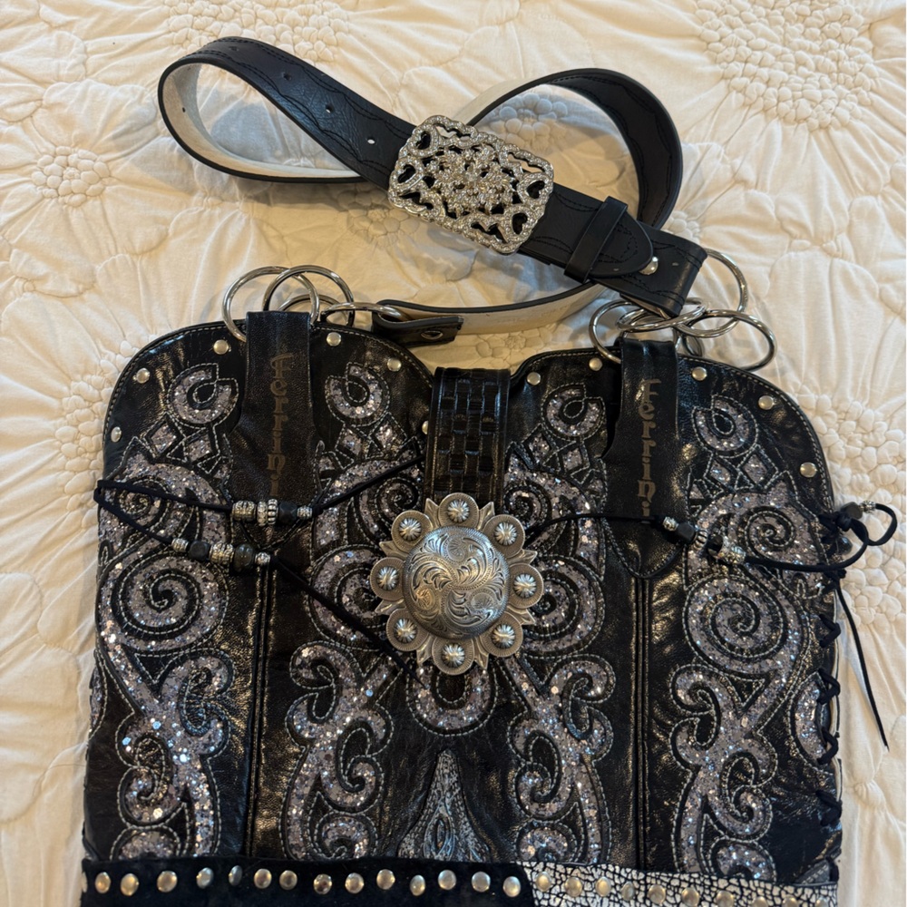 Rhinestone Leather Purse - Picture 6 of 11